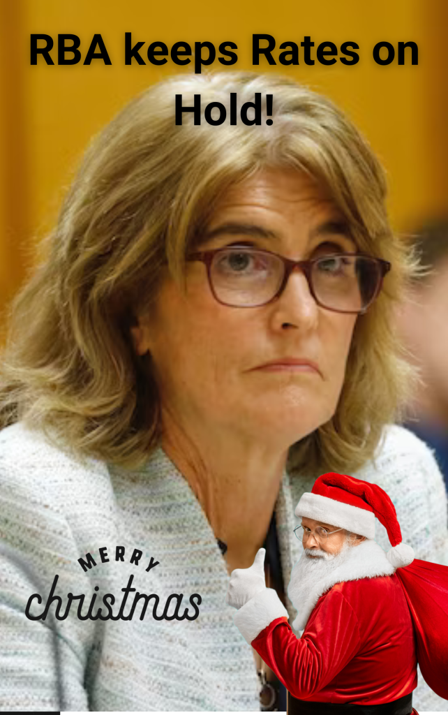 rba xmas present rates on hold